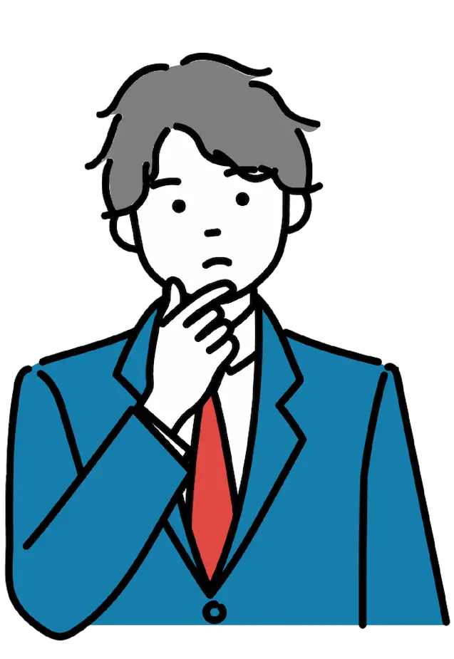 悩んでいる男子学生のイラスト